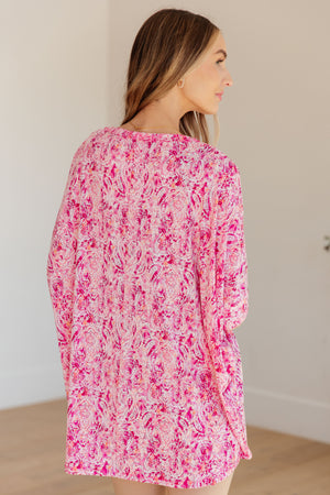 Essential Blouse in Fuchsia and White Paisley