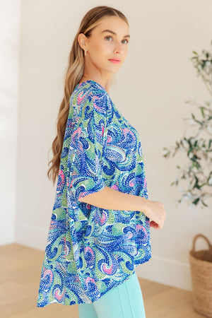 Essential Blouse in Painted Blue Mix