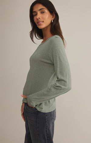 Sage Green Arlet Slub Top