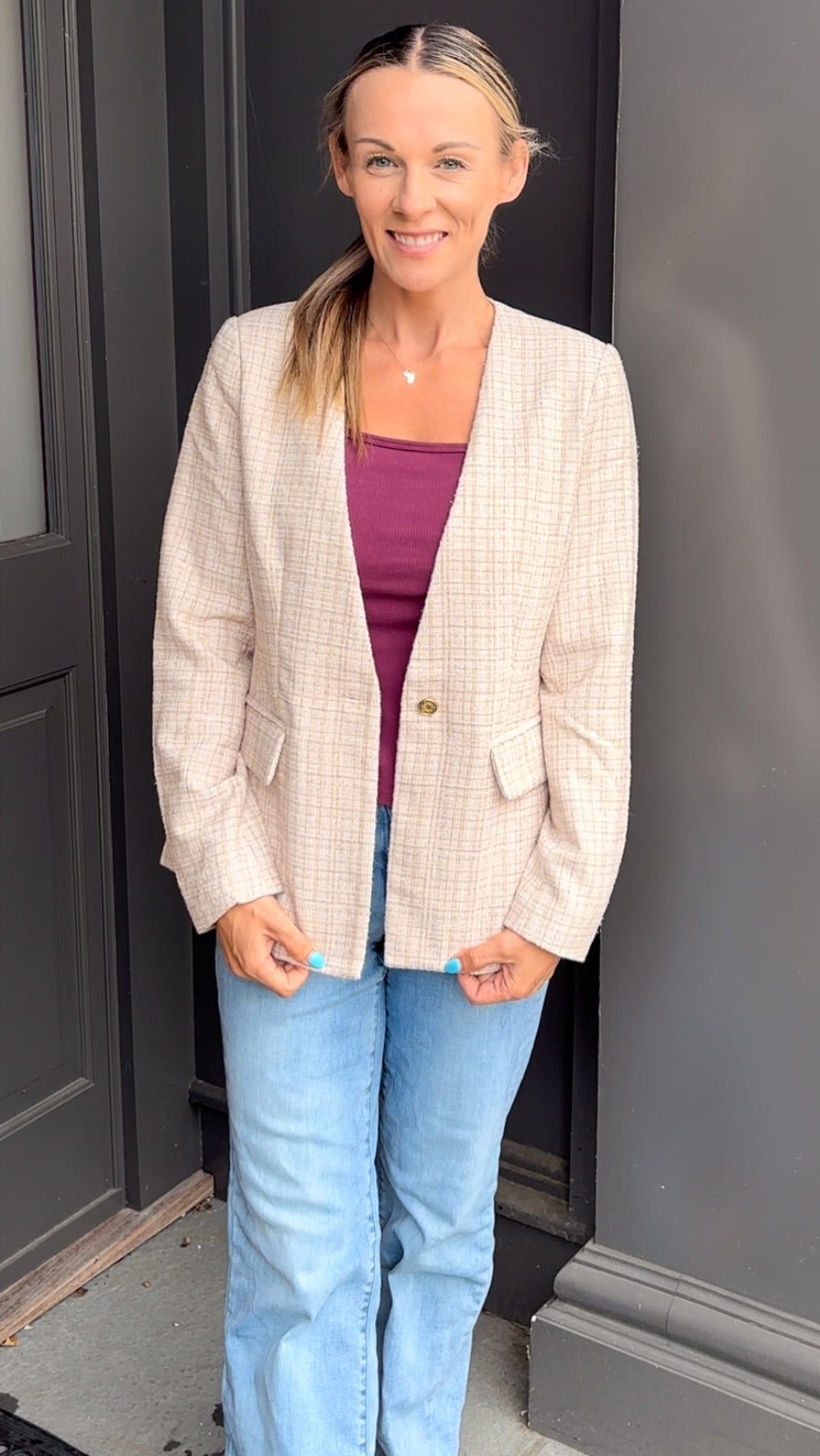 *FINAL SALE* Champagne Tweed Blazer
