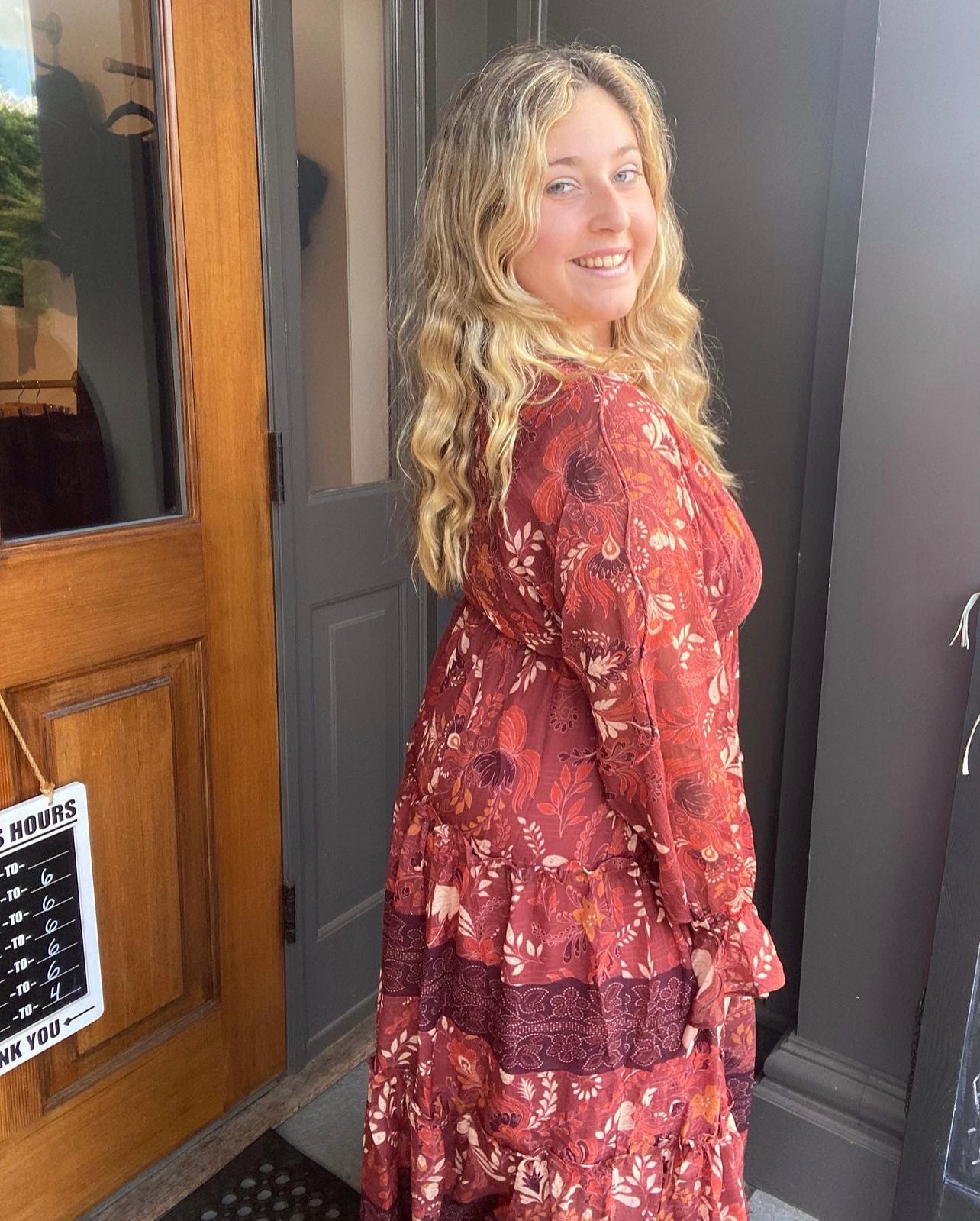 *FINAL SALE* Boho Rust Long Sleeve Dress