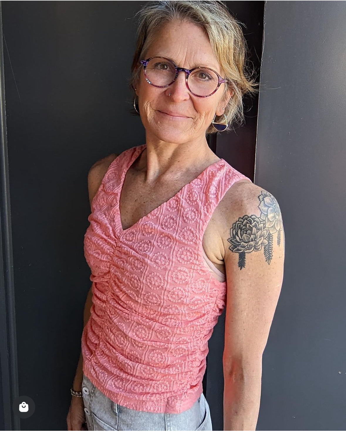 *FINAL SALE* Coral Floral Ruched Tank Top