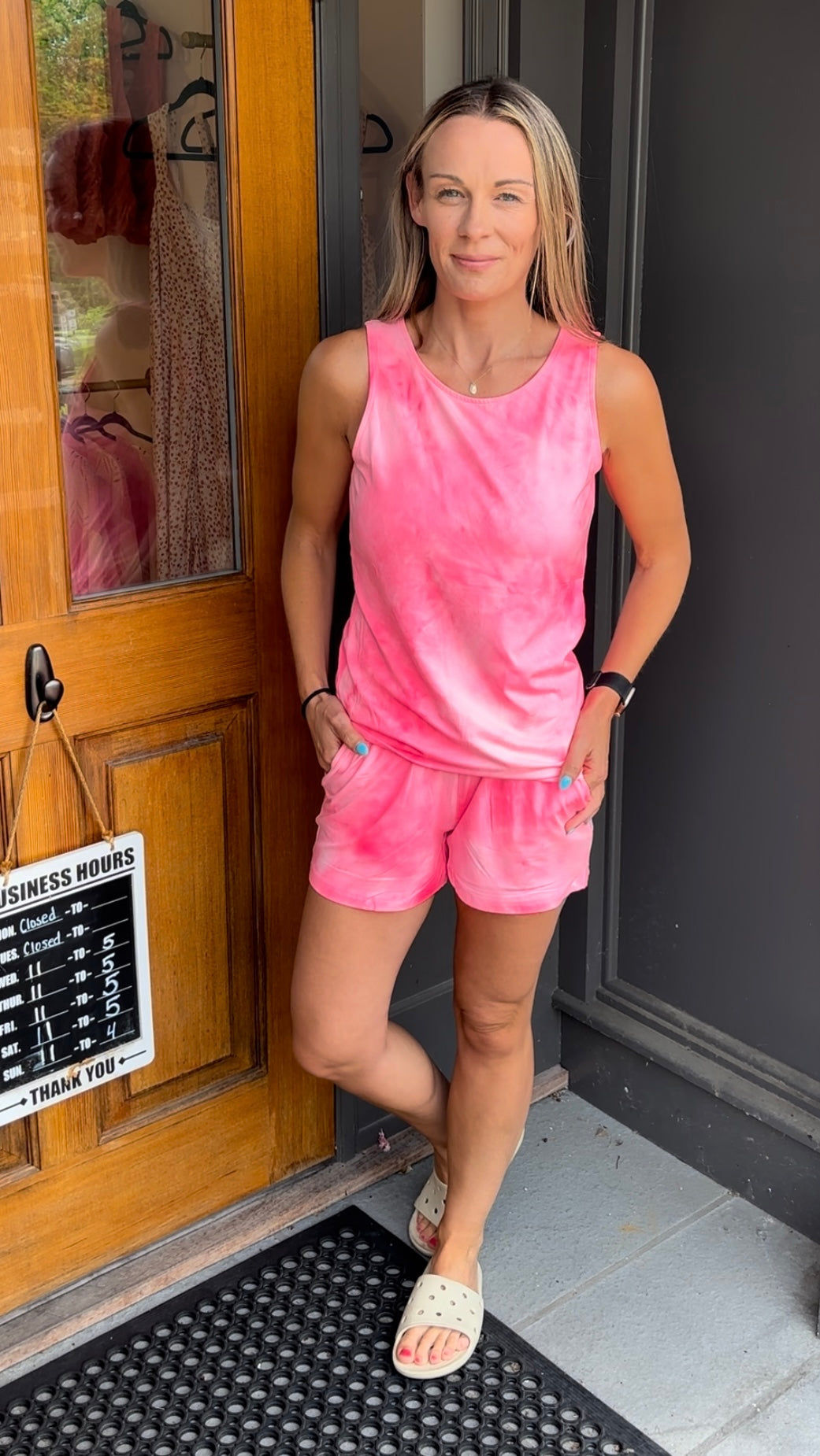 Neon Pink Tie Dye Shorts