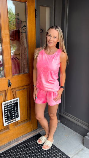 Neon Pink Tye Dye Tank