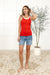 Handled It Contrast Trim Tank in Red