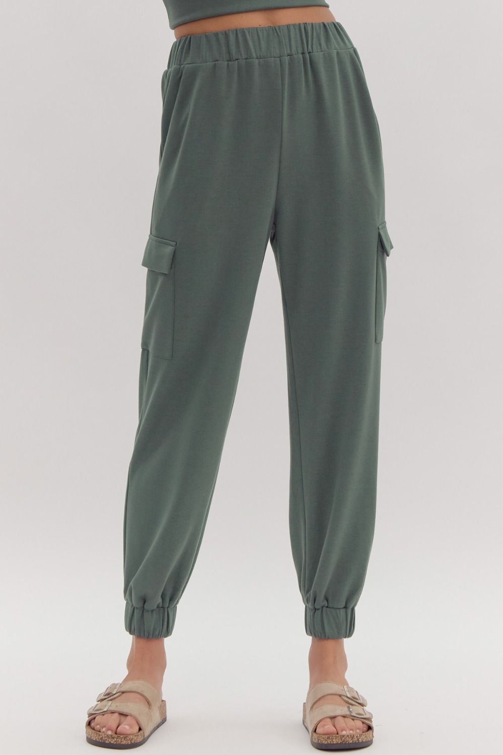 *FINAL SALE* Washed Forest Knit Cargo Pants