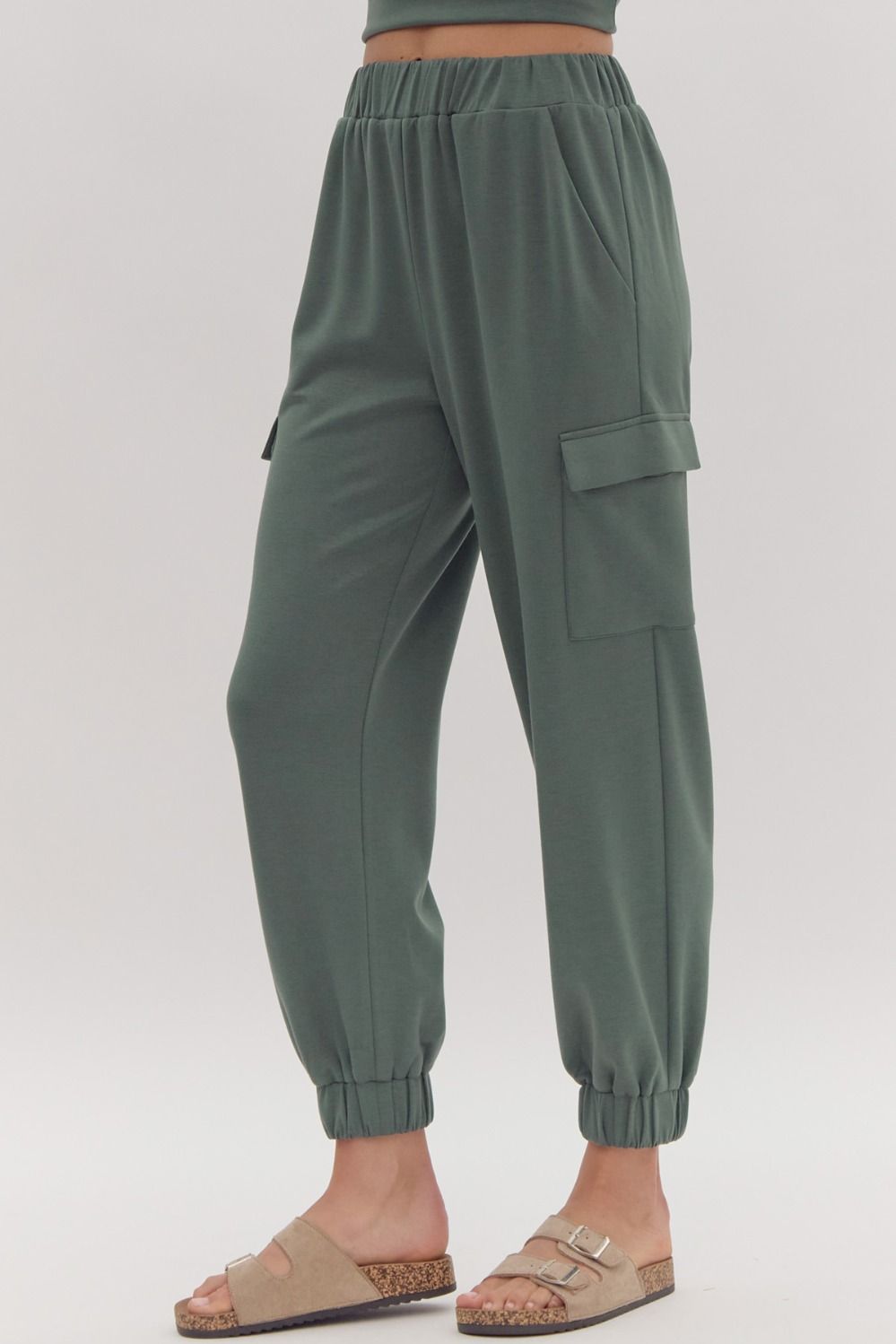 *FINAL SALE* Washed Forest Knit Cargo Pants