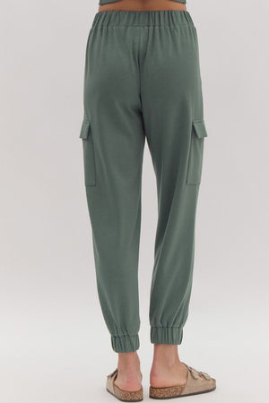 *FINAL SALE* Washed Forest Knit Cargo Pants