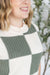 Sage Checkered Short Sleeve Sweater