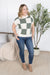 Sage Checkered Short Sleeve Sweater