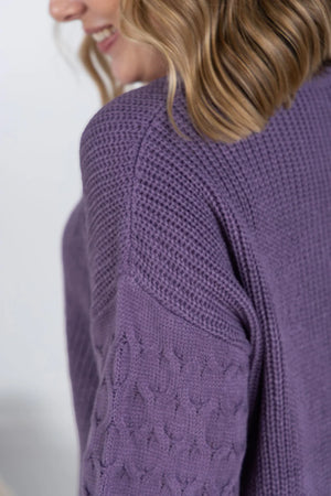 Purple Talina V Neck Sweater