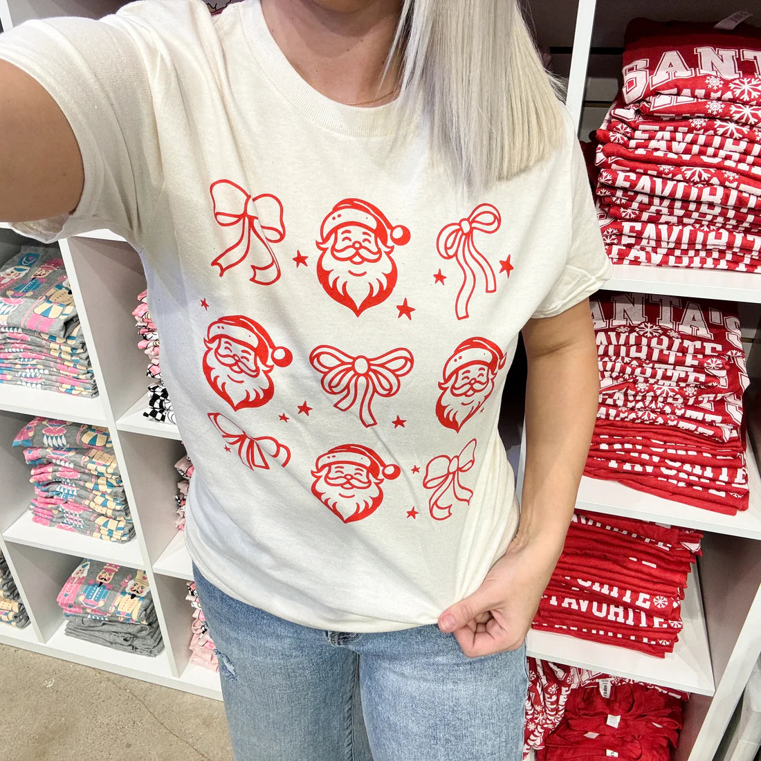 Santa Bows Holiday Tee