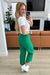 Lisa High Rise Control Top Wide Leg Crop Jeans in Kelly Green