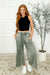 In or Out Wide Leg Cropped Pants Lt Olive