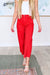 Lisa High Rise Control Top Wide Leg Crop Jeans in Red