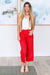 Lisa High Rise Control Top Wide Leg Crop Jeans in Red