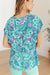 Lizzy Cap Sleeve Top in Magenta and Teal Paisley