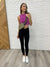 Over and Out Cropped Ribbed Tank in Lt Plum