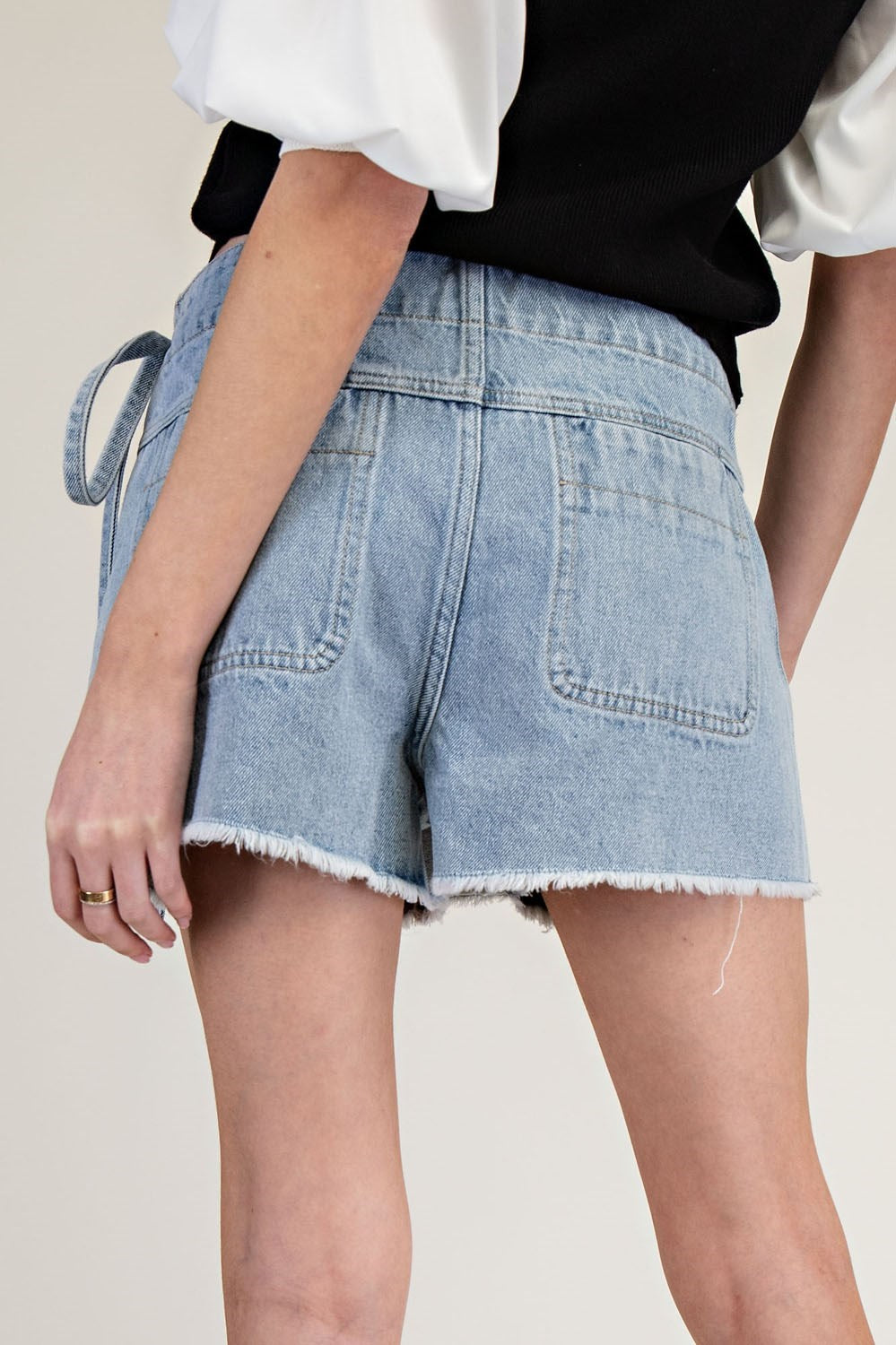 Denim Wrap Tie Waist Skort