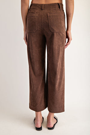 Mocha Corduroy Patch Pocket Pants