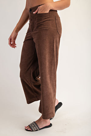 Mocha Corduroy Patch Pocket Pants