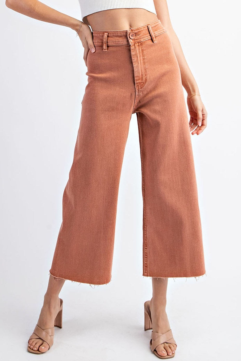 *FINAL SALE*Salmon Mineral Washed Straight Leg Pants