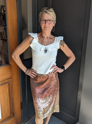 Amber Ombre Sequin Mini Skirt