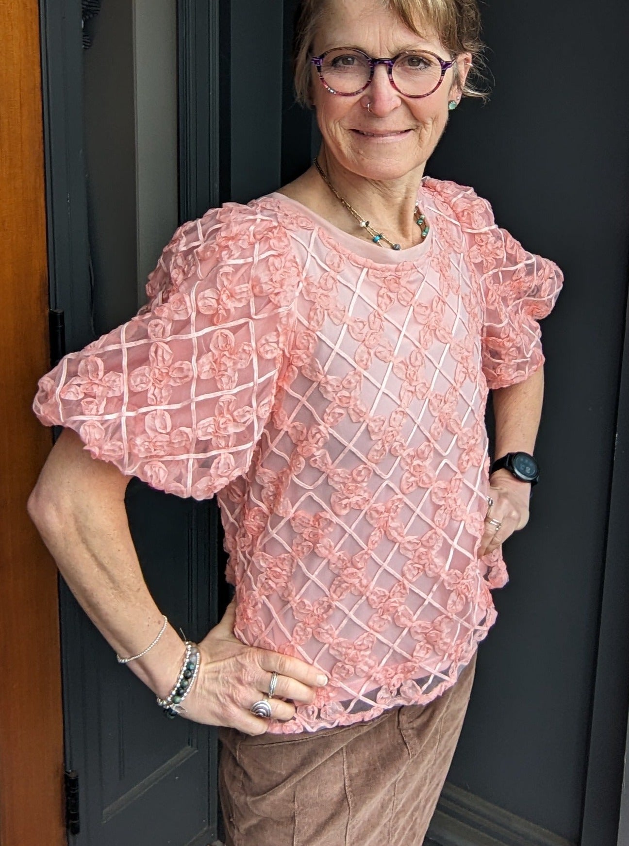 *FINAL SALE* Rose 3D Embroidered Blouse