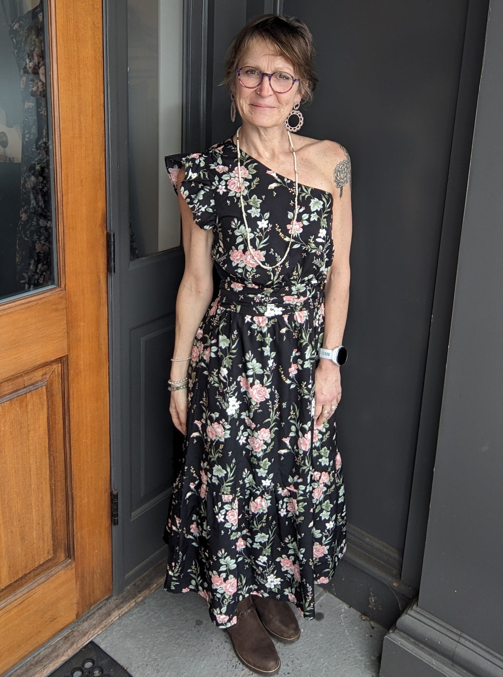 *FINAL SALE* Floral Cold Shoulder Midi Dress