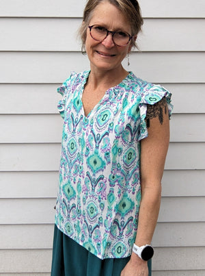 *FINAL SALE* Jade & Purple Blouse