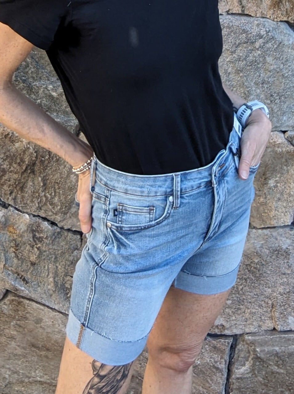 *FINAL SALE* Tummy Control Cool Denim Shorts