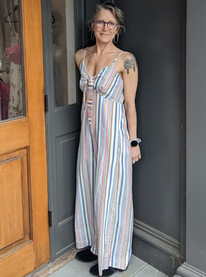 Blue Stripe Spring Jumpsuit