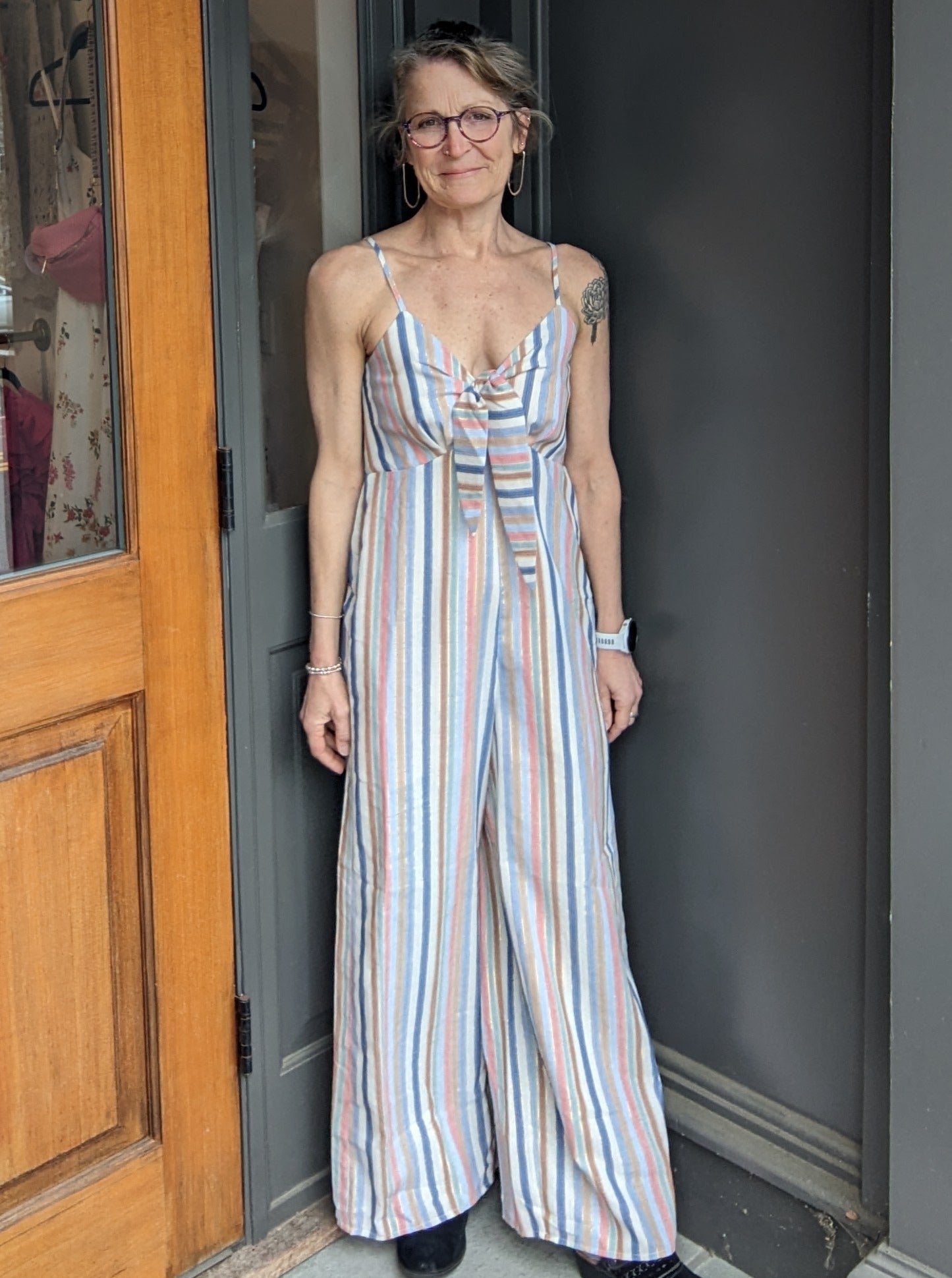 Blue Stripe Spring Jumpsuit