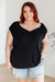 Ruched Cap Sleeve Top in Black