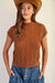 Cinnamon Cable Knit Mock Neck Sweater