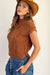 Cinnamon Cable Knit Mock Neck Sweater