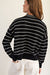 Black Textured Open Stitch Striped Knit Cardigan