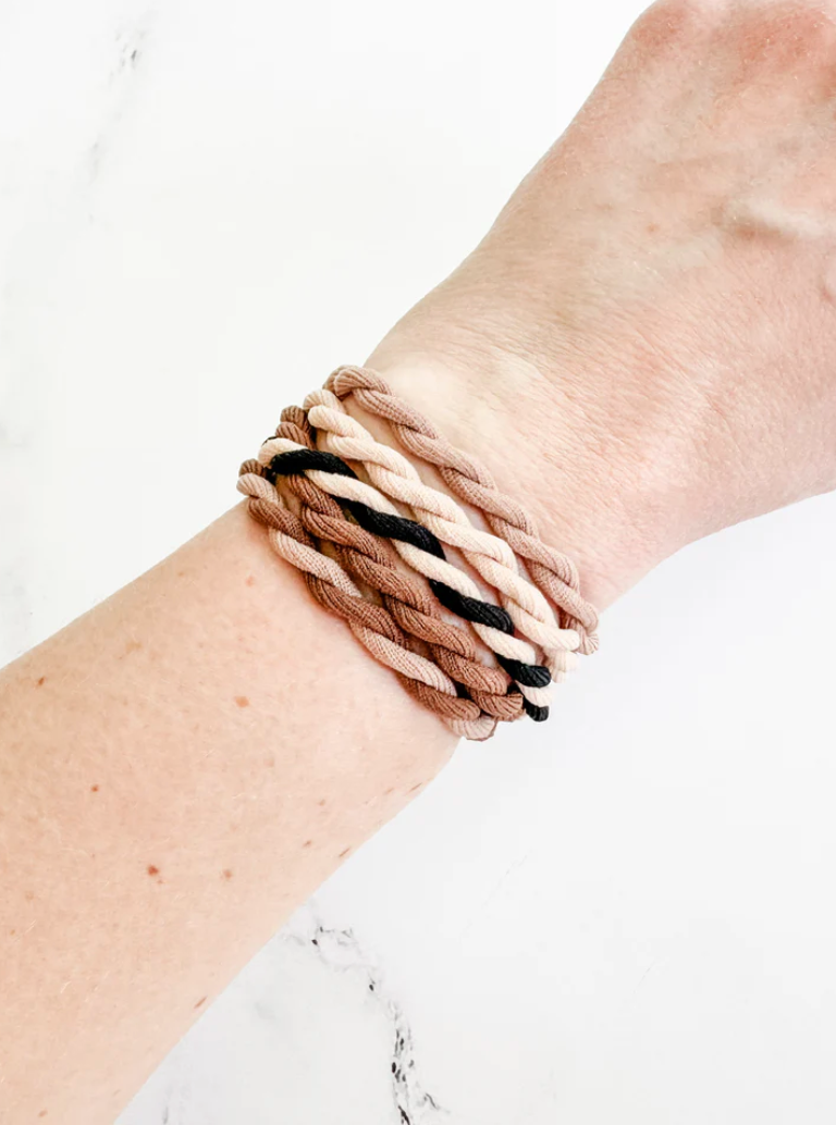 Hair Tie Bracelet Sets - Neutral Twists