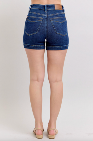 Dark Wash Tummy Control Denim Shorts
