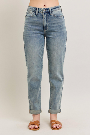Vintage Wash Boyfriend Jeans