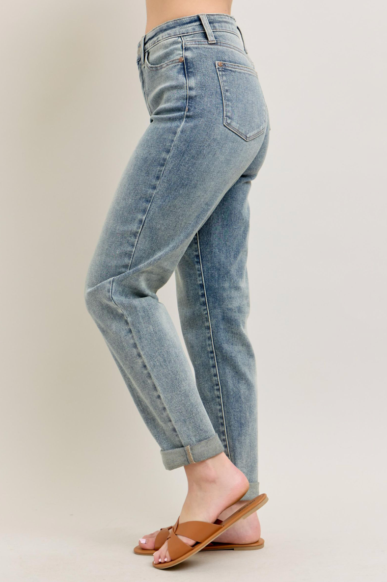 Vintage Wash Boyfriend Jeans