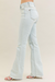Mid Rise Destroyed Fray Hem Bootcut Jeans