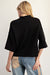 Black Textured Mock Neck Half Sleeve Top