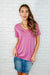 The Every Outfit Basic V-Neck Top in  Candy Pink