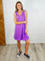 The Power I Hold V-Neck Ribbed Knit Dress in Tropical Violet