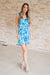 The Sun's Been Quite Kind V-Neck Dress in Blue