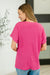 Trial and Error Textured V-Neck Blouse in Magenta