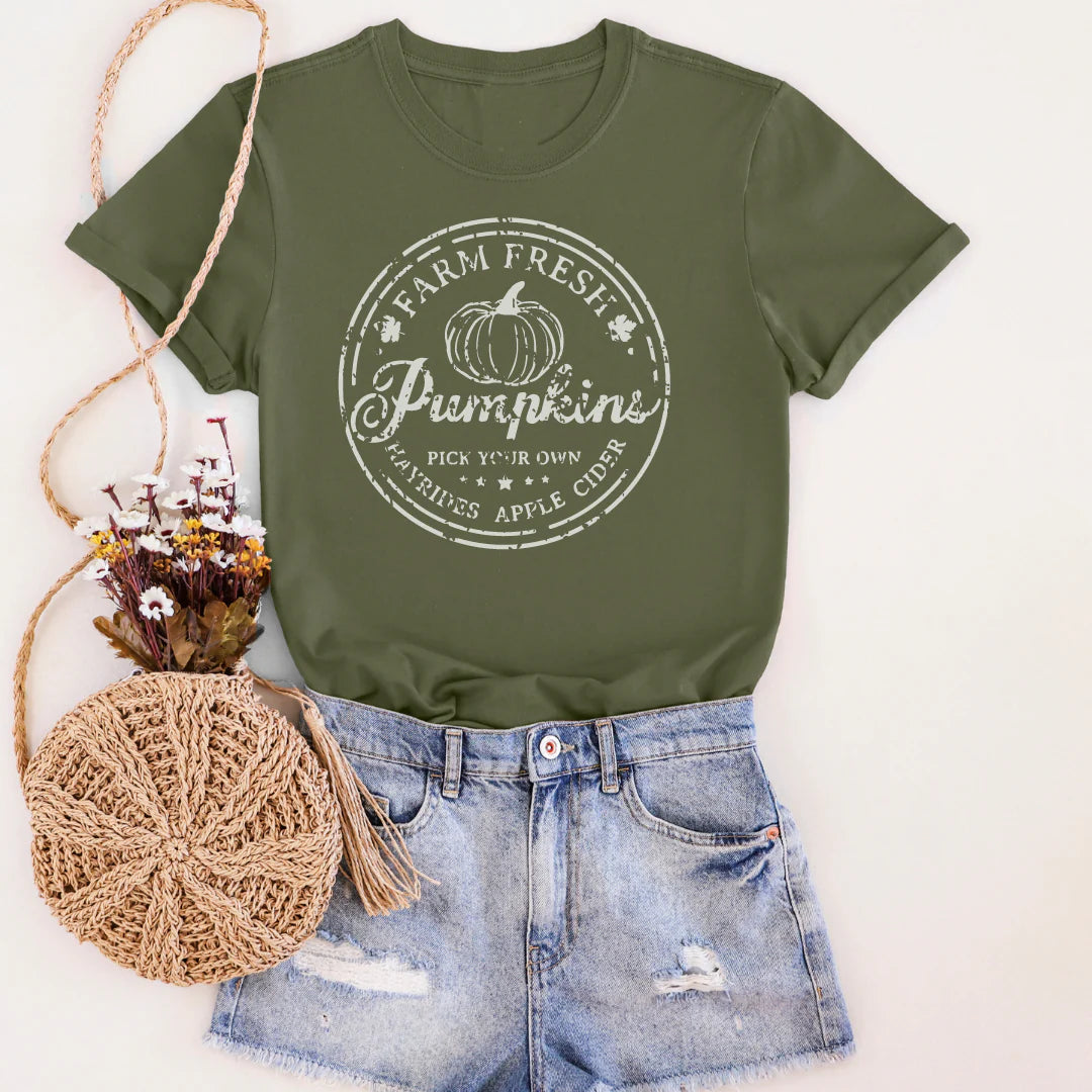 Olive Pumpkin Fresh Graphic Tee