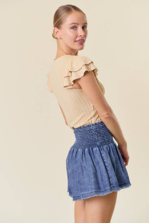 Tencel Denim Wide Leg Short