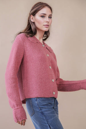 Mauve Heart Cardigan